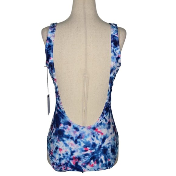 ONIA Rachel One-Piece Swimsuit Blue Pink Tie-Dye Bathing Suit Size M NWT - Picture 4 of 7